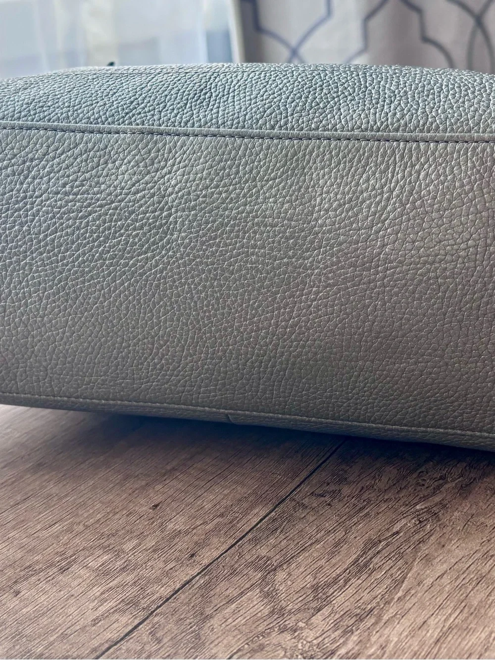 Coach Penelope Carryall Metallic Silver Leather Turnlock Tote